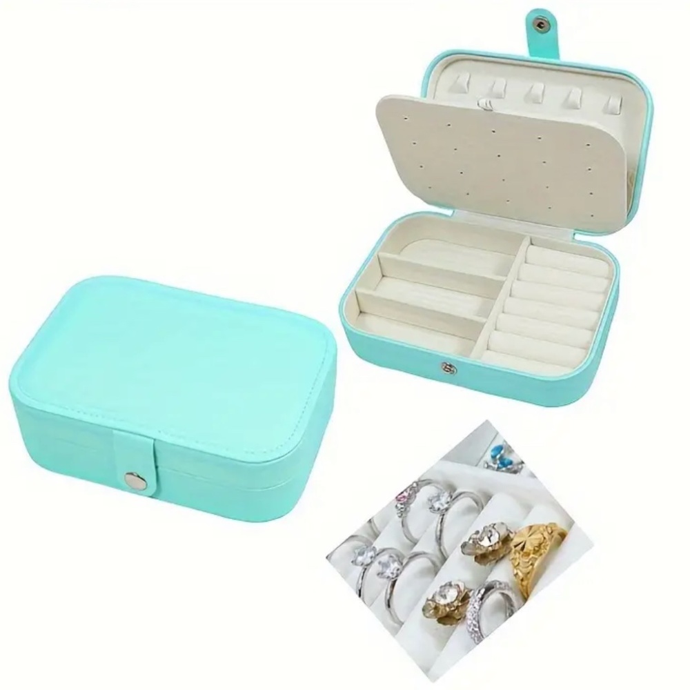 Portable Faux Leather 3 layered Jewelry Organizer